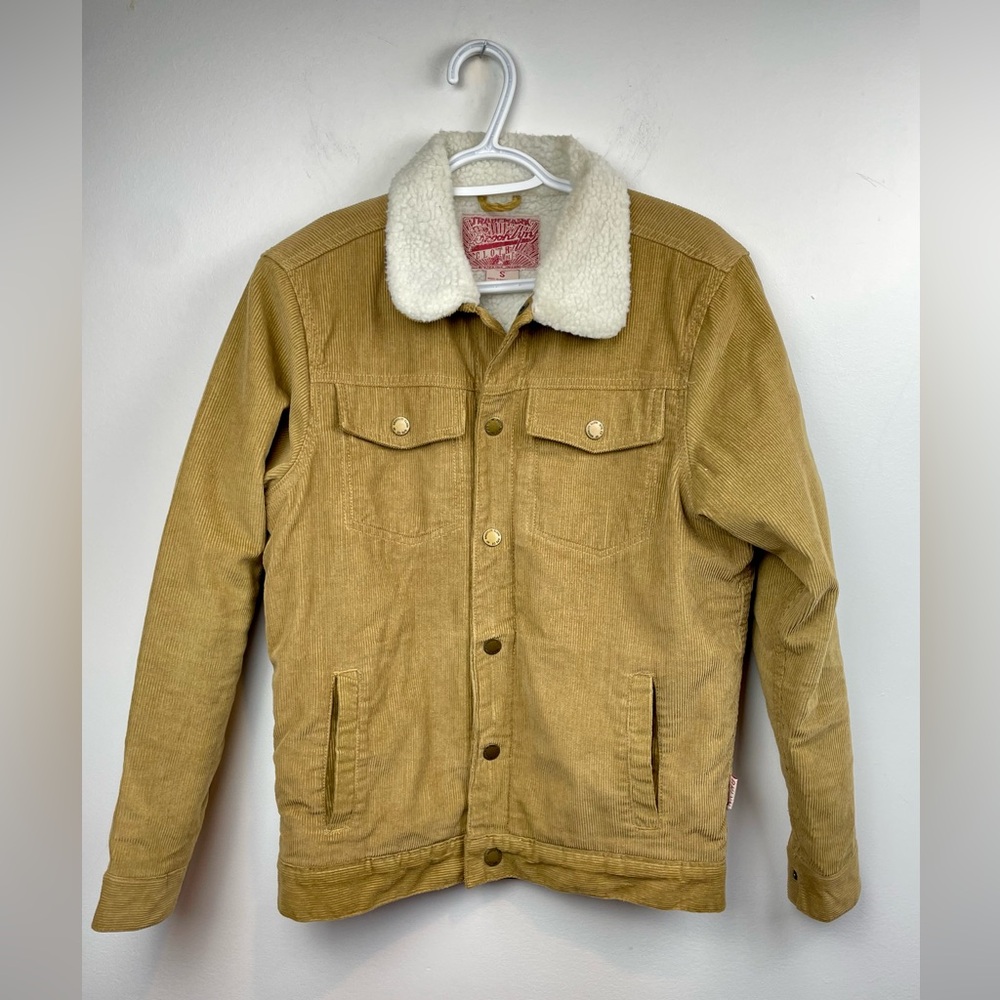Vtg corduroy Faux Sherpa Trucker Jacket Mens Small
